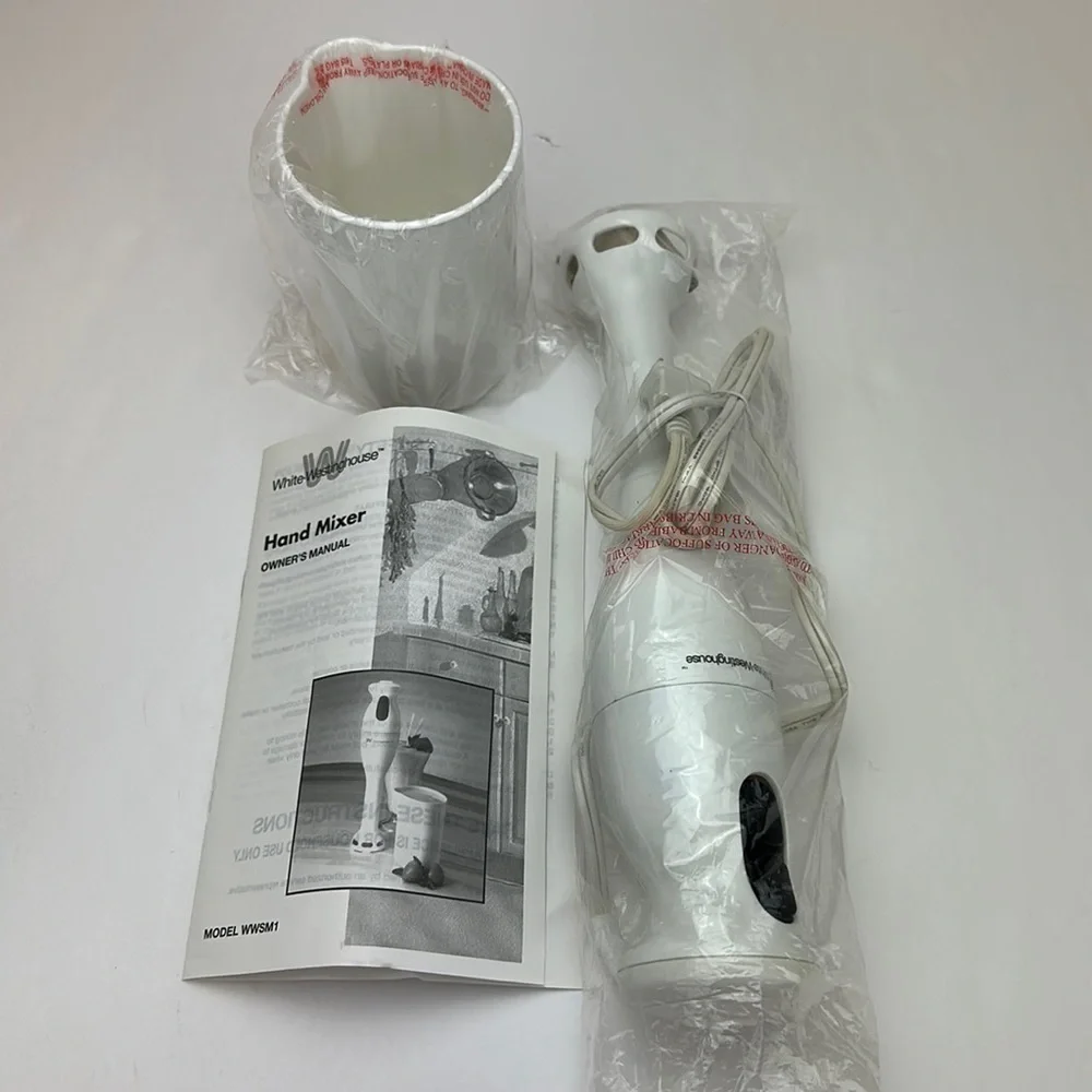 Vintage‎ White Westinghouse 2 Speed Hand Blender WWSM1 Chops Mixes Purees Blends